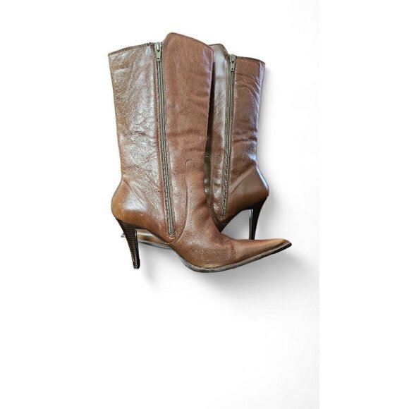 RARE VINTAGE Danisha by Siete Leguas brown 3.75" heels boots size size MX26.5/7. - Picture 10 of 16